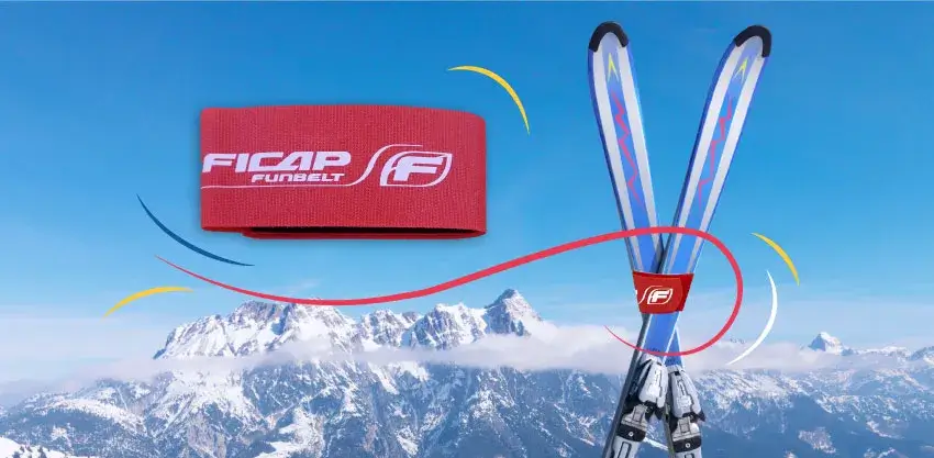 Attaches skis publicitaires personnalisées au logo de Funbelt